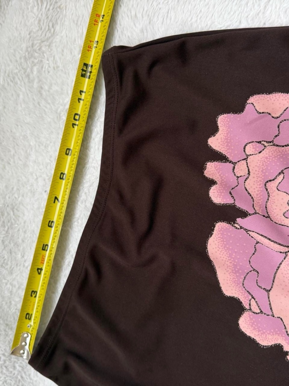 Vintage 90s Parallel brown skirt with flower design - Picture 3 of 4